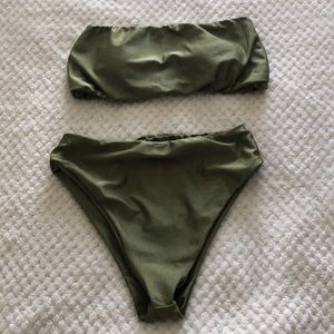 Bandeau and high waisted bikini set